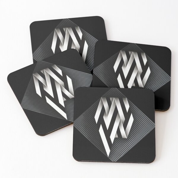 Item preview, folded black and white shapes geometric painting Omar rayo op art designed and sold by mariaa999.