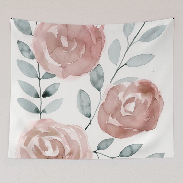 Item preview, Antique Roses Watercolor Flowers designed and sold by PopwheelArt.
