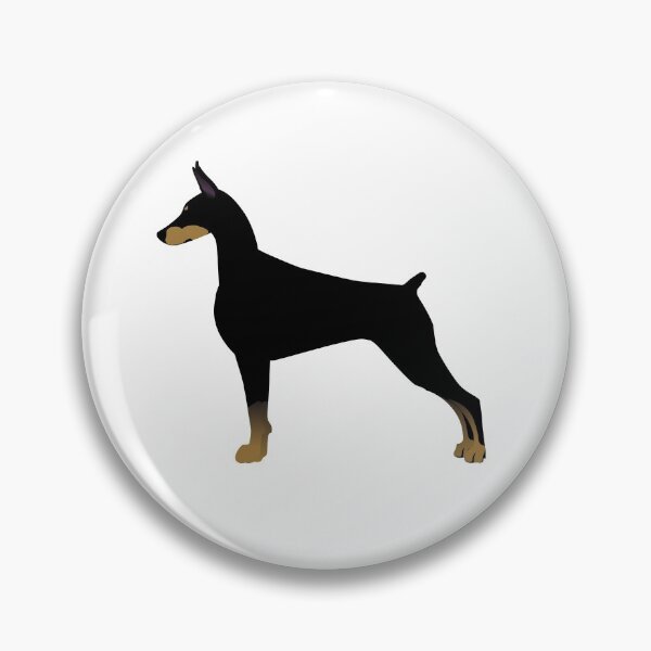 Doberman Pinscher Basic Breed Silhouette Pin