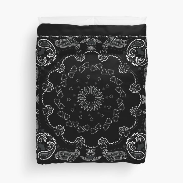 Black Bandanna Duvet Cover