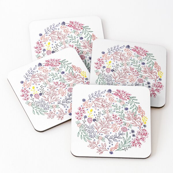 Item preview, Colorful Handmade Flowers in a Circle Design designed and sold by HoHartndesign.