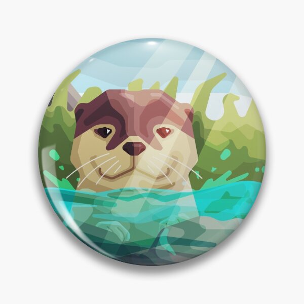Item preview, Otter Illustration in a river designed and sold by DeoDude.