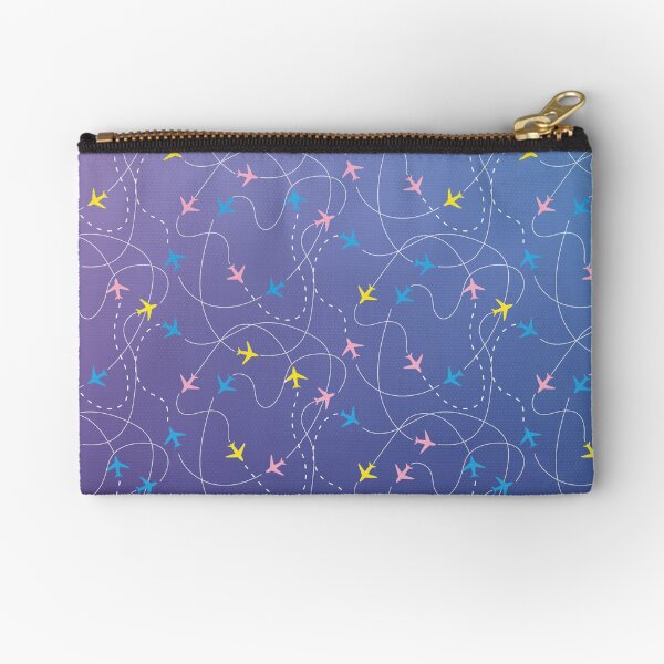 Busy Airspace - Pastel & Purple Zipper Pouch