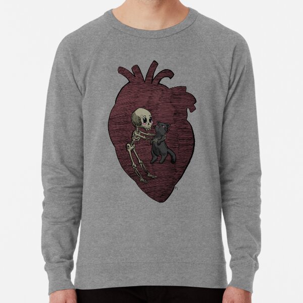 Halloween Skeleton and Cat Friends Lightweight Sweatshirt