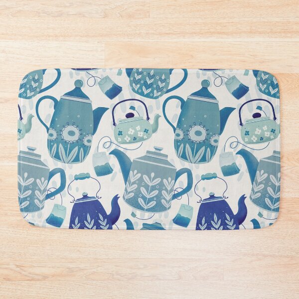 Indigo Teapots Bath Mat