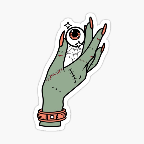 Oracle Zombie Hand Scary Eye Ball Sticker