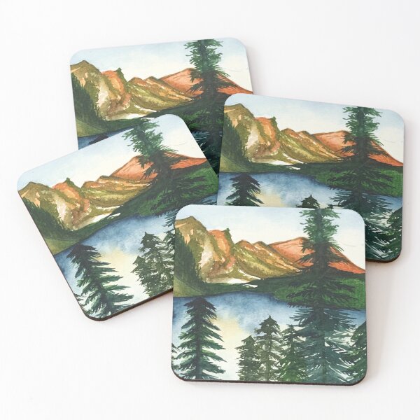 Item preview, Beautiful Lake and Mountain Landscape Watercolour designed and sold by angelspaperia.