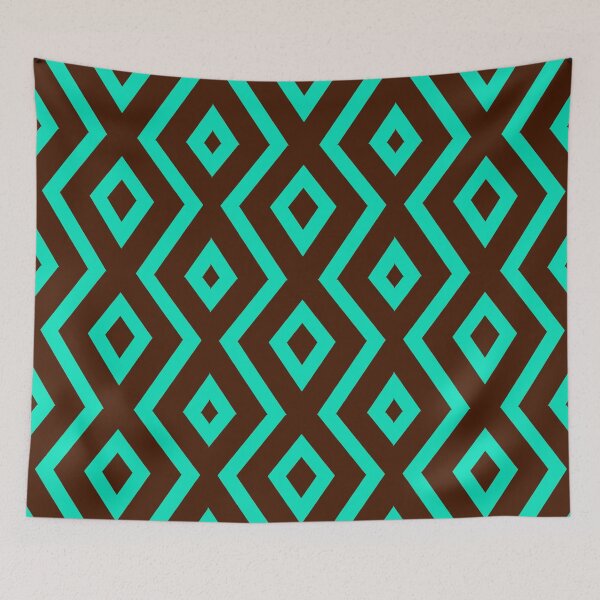 Item preview, Teal and Brown Diamond Shape Pattern  designed and sold by LifestylePrints.