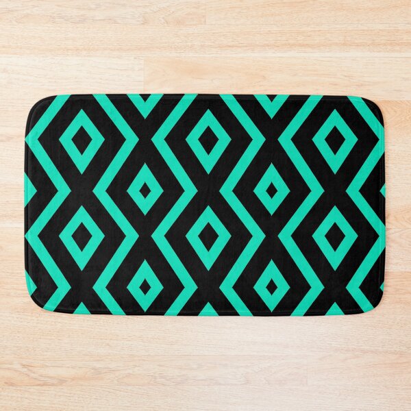 Artikelvorschau, Teal und Black Diamond Shape Pattern entworfen und verkauft von LifestylePrints.