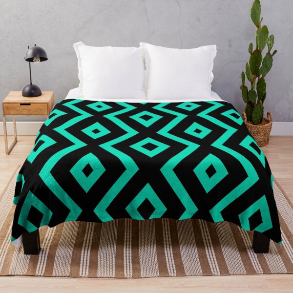 Item preview, Teal and Black Diamond Shape Pattern designed and sold by LifestylePrints.