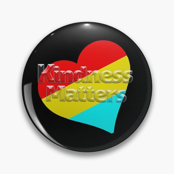 Item preview, Tri-colored heart or can also be a pattern with the text Kindness Matters designed and sold by With My Hands By K.