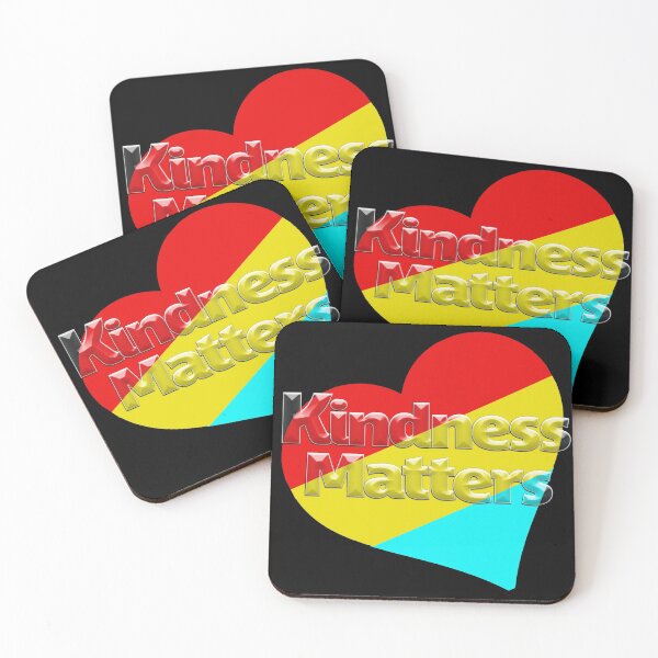 Item preview, Tri-colored heart or can also be a pattern with the text Kindness Matters designed and sold by With My Hands By K.