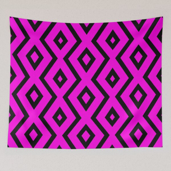 Item preview, Black and Pink Diamond Shape Pattern  designed and sold by LifestylePrints.