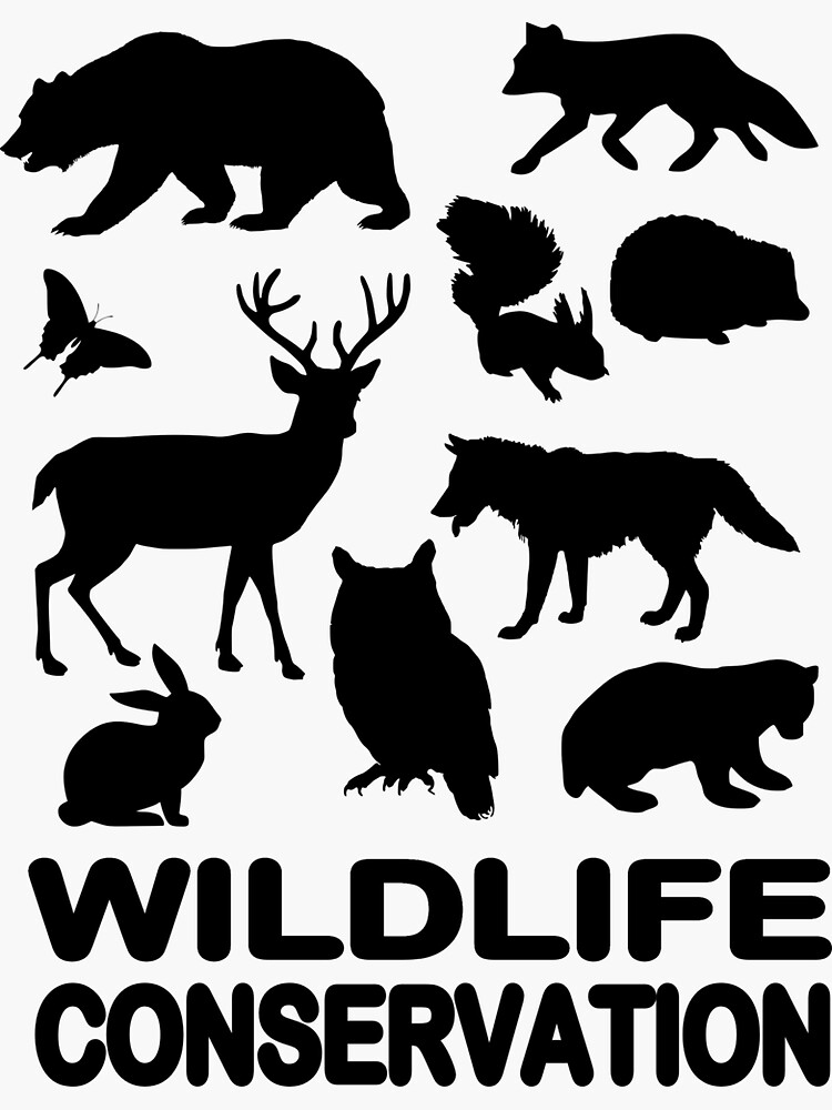 "Wildlife Conservation 4" Sticker for Sale by CritterCommand | Redbubble