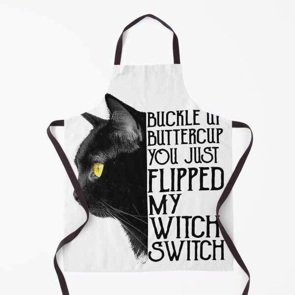Item preview, Black Cat Buckle up butter cup Ranunculus You Just Flipped My Witch Switch designed and sold by ThomasTrump.