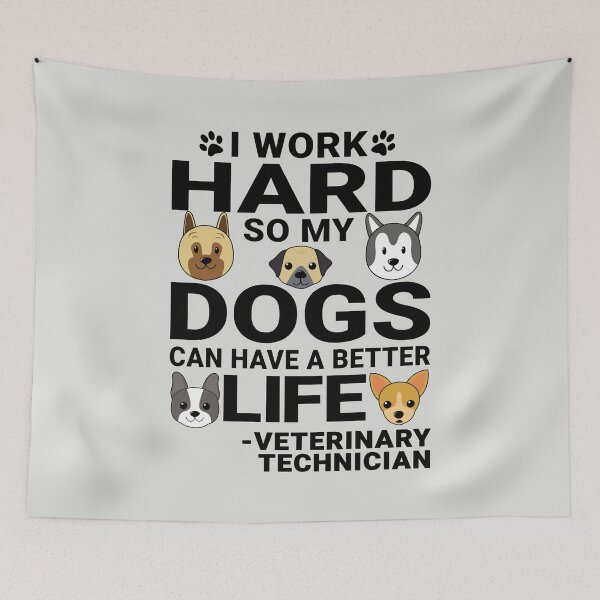 Item preview, Veterinary Technician Dog Love Quotes Work Hard Dogs Lover Gift Shop for Men and Women designed and sold by rukia020290.