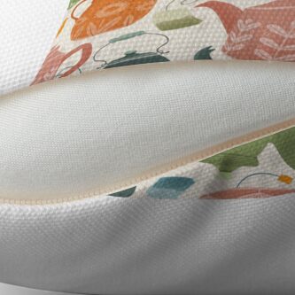 Alternate view of Floral Teapots Throw Pillow