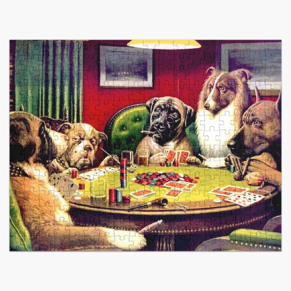 dogs playing pool jigsaw puzzle