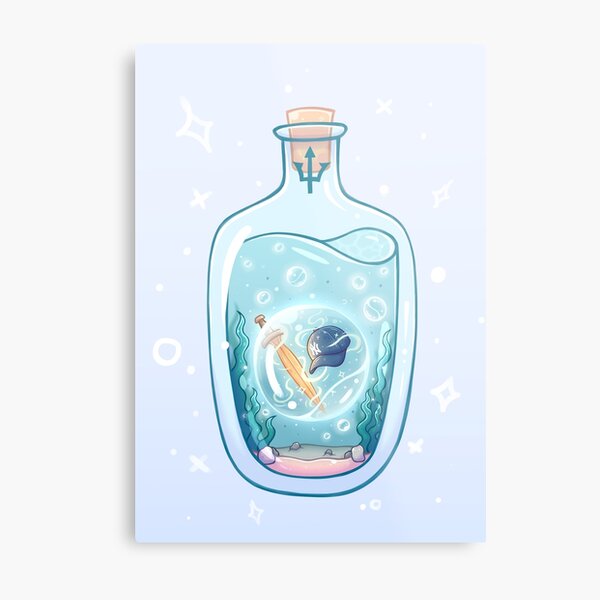 Seaweed Brain and Wise Girl in a Bottle Metal Print