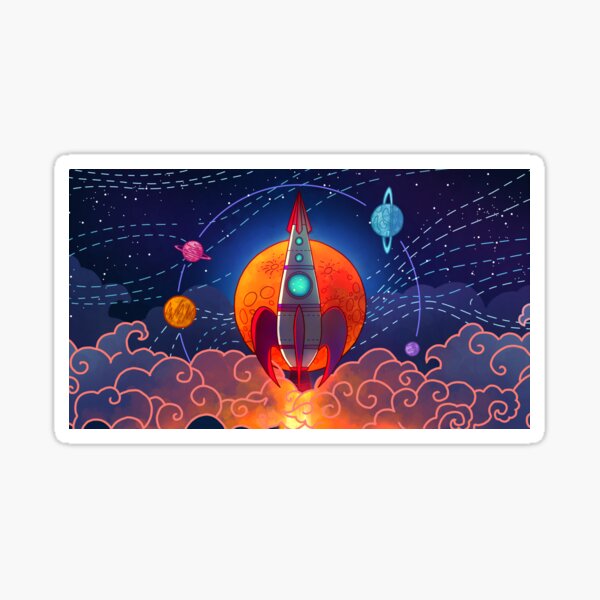 Rocket launch Sticker