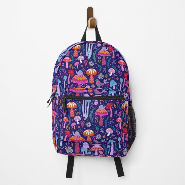 Item preview, Magical Mushrooms on navy designed and sold by Janet Broxon.