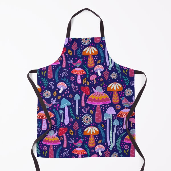 Item preview, Magical Mushrooms on navy designed and sold by Janet Broxon.