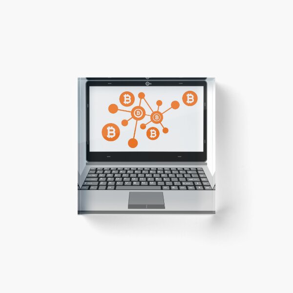 Item preview, realistic laptop vector illustration display bitcoin digital assets network designed and sold by asep sarifudin.