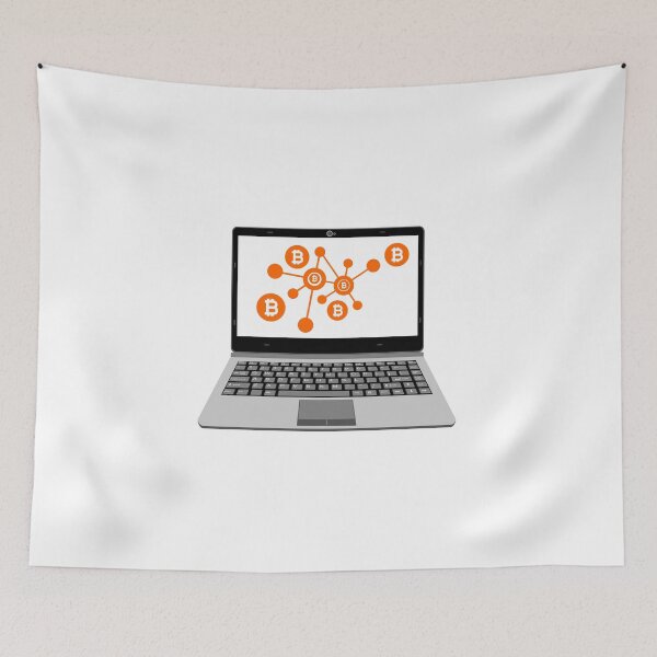 Item preview, realistic laptop vector illustration display bitcoin digital assets network designed and sold by asep sarifudin.