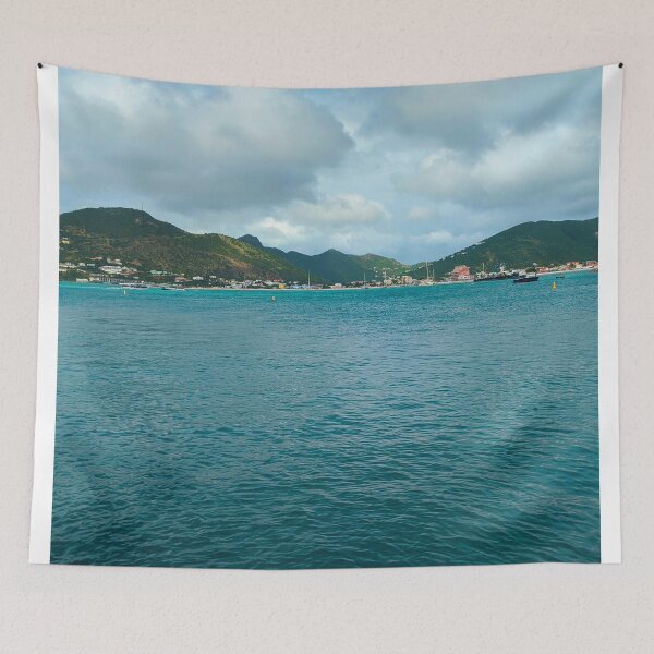 Item preview, Blue waves of Caribbean sea meet dreamy island of St. Maarten. designed and sold by Healthy-Sarcasm.