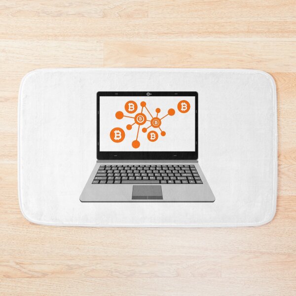 Item preview, realistic laptop vector illustration display bitcoin digital assets network designed and sold by asep sarifudin.