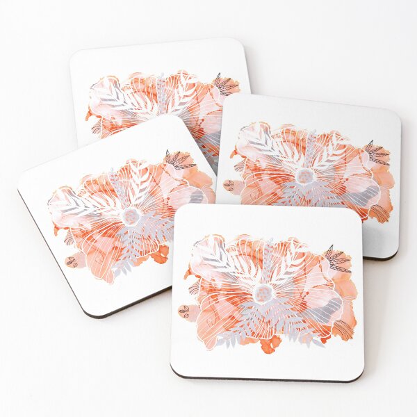 Item preview, alcohol ink - orange with posca flowers designed and sold by melaniab-art.