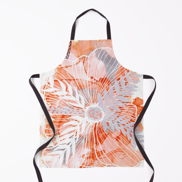 Item preview, alcohol ink - orange with posca flowers designed and sold by melaniab-art.