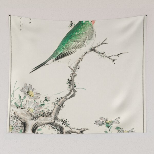 Item preview, ruby throat and wild camomile illustration 29510381888 designed and sold by Bird-Lore.