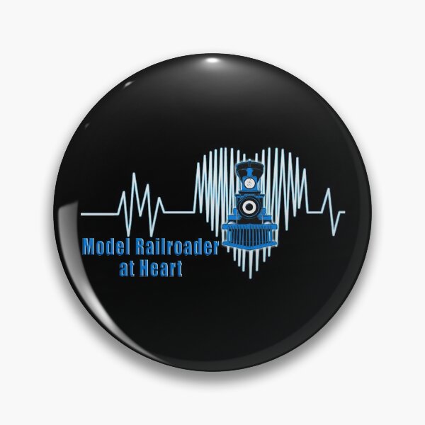 Item preview, Model Railroader at Heart.  Model Railroading Steam Locomotive Heartbeat ECG Design with Blue Text. designed and sold by UrTops.