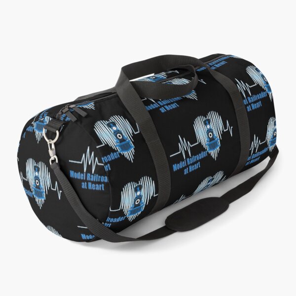 Item preview, Model Railroader at Heart. Model Railroading Steam Locomotive Heartbeat ECG Design with Blue Text. designed and sold by UrTops.