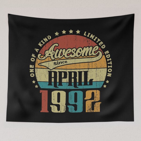 Item preview, Vintage April 1992 One Of A Kind Awesome Since April 1992 29th Birthday Gift 29 Years Old designed and sold by Takatv.