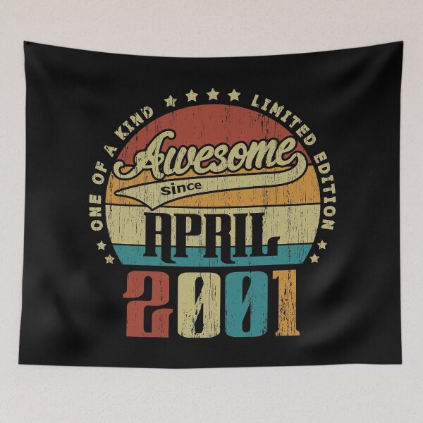 Item preview, Vintage April 2001 One Of A Kind Awesome Since April 2001 20th Birthday Gift 20 Years Old designed and sold by Takatv.