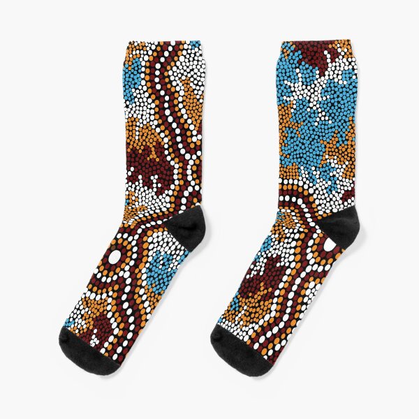 Disover Aboriginal Art Authentic - Wetland Dreaming Socks