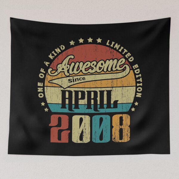 Item preview, Vintage April 2008 One Of A Kind Awesome Since April 2008 13rd Birthday Gift 13 Years Old designed and sold by Takatv.