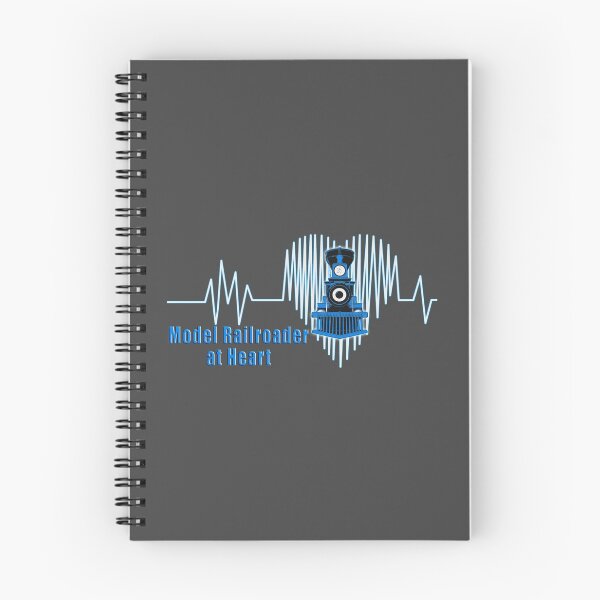 Item preview, Model Railroader at Heart.  Model Railroading Steam Locomotive Heartbeat ECG Design with Blue Text. designed and sold by UrTops.