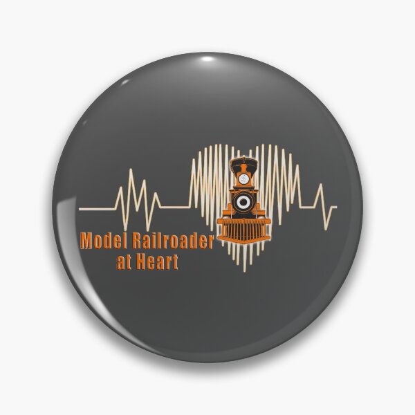 Item preview, Model Railroader at Heart.  Model Railroading Steam Locomotive Heartbeat ECG Design with Orange Text. designed and sold by UrTops.