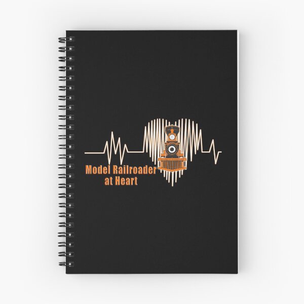 Item preview, Model Railroader at Heart.  Model Railroading Steam Locomotive Heartbeat ECG Design with Orange Text. designed and sold by UrTops.