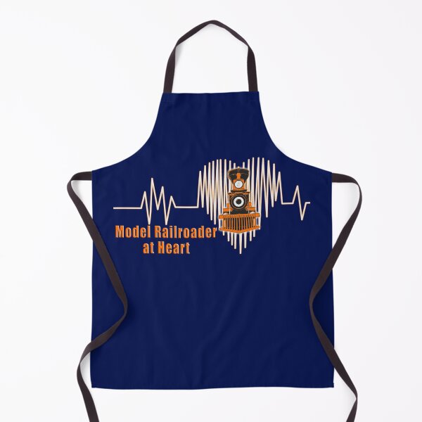 Item preview, Model Railroader at Heart.  Model Railroading Steam Locomotive Heartbeat ECG Design with Orange Text. designed and sold by UrTops.