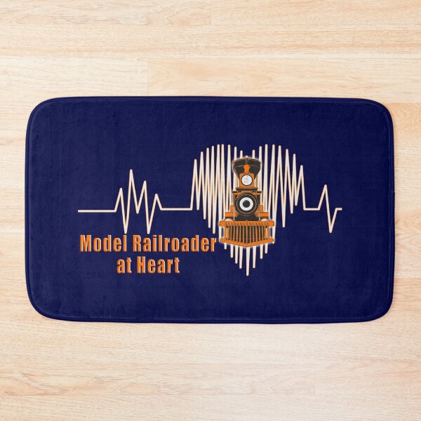 Item preview, Model Railroader at Heart.  Model Railroading Steam Locomotive Heartbeat ECG Design with Orange Text. designed and sold by UrTops.