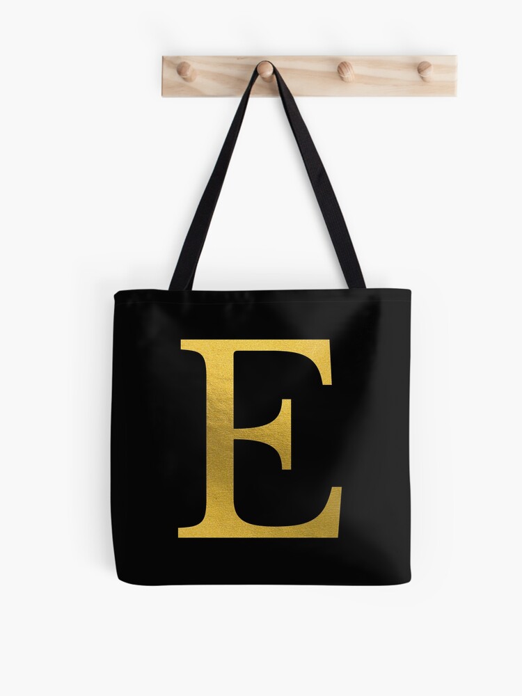 Letter E - Gold Color Tote Bag for Sale by FunStudio