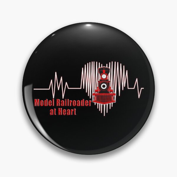Item preview, Model Railroader at Heart.  Model Railroading Steam Locomotive Heartbeat ECG Design with REd Text. designed and sold by UrTops.