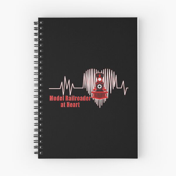 Item preview, Model Railroader at Heart.  Model Railroading Steam Locomotive Heartbeat ECG Design with REd Text. designed and sold by UrTops.