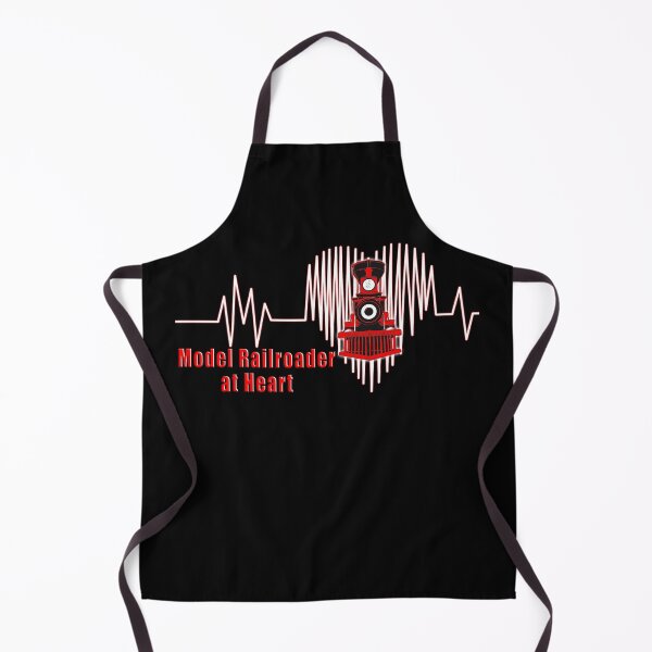 Item preview, Model Railroader at Heart.  Model Railroading Steam Locomotive Heartbeat ECG Design with REd Text. designed and sold by UrTops.
