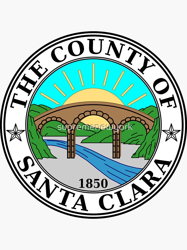 "Santa Clara County Seal" Sticker by supremenewyork Redbubble