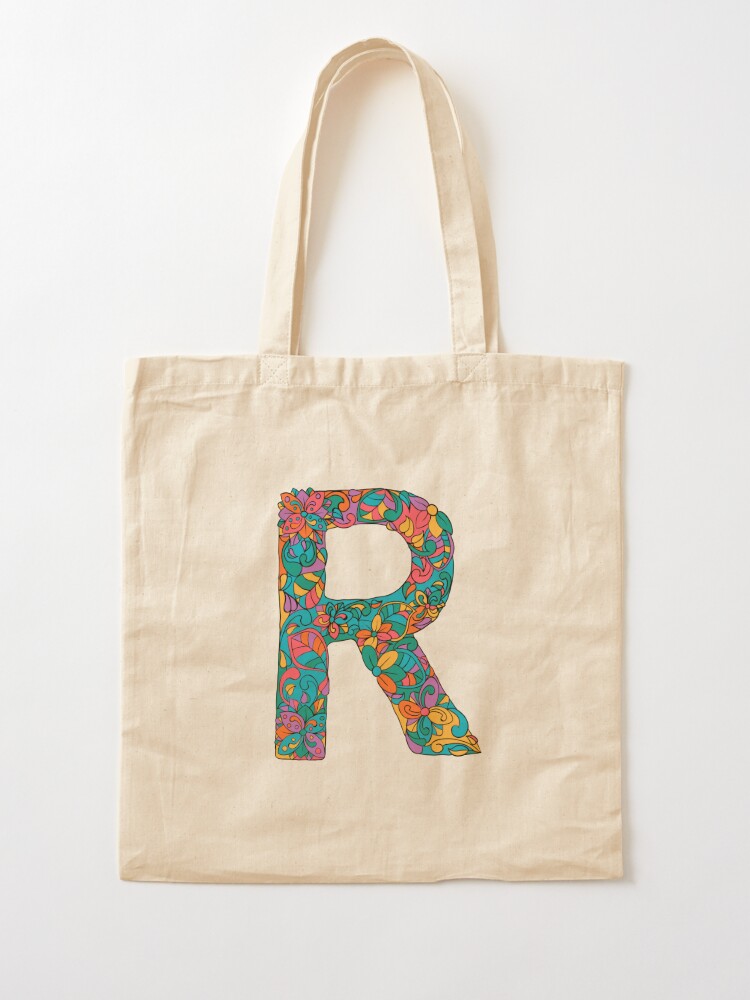 Personalised Alphabet Tote Bag Initial Canvas Cotton Shopper Any